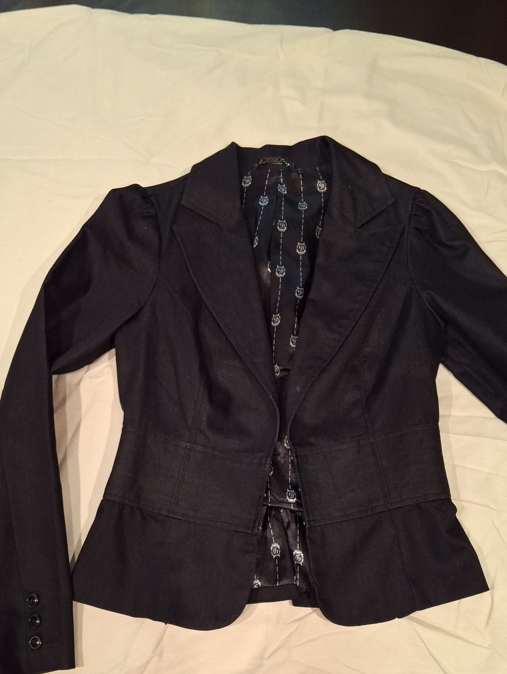 GUESS Black Tailored Peplum Blazer Jacket